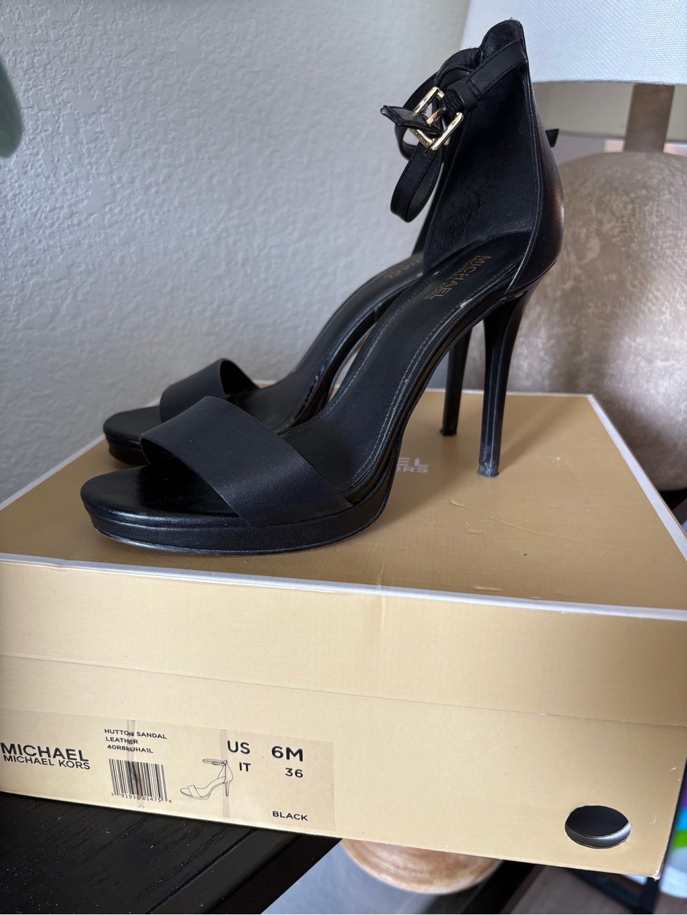 Michael Kors Black Ankle-Strap Platform Stilettos